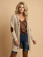 Women’s Vintage Knit Cardigan – Openwork Detail & Cozy Fall Style