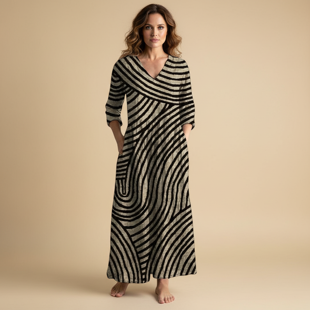Women’s Comfortable Maxi Dress – V-Neck & Flowing Silhouette