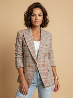 Women’s Plaid Blazer – Tailored Silhouette & Timeless Sophistication