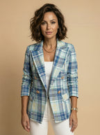 Women’s Plaid Blazer – Tailored Silhouette & Timeless Sophistication