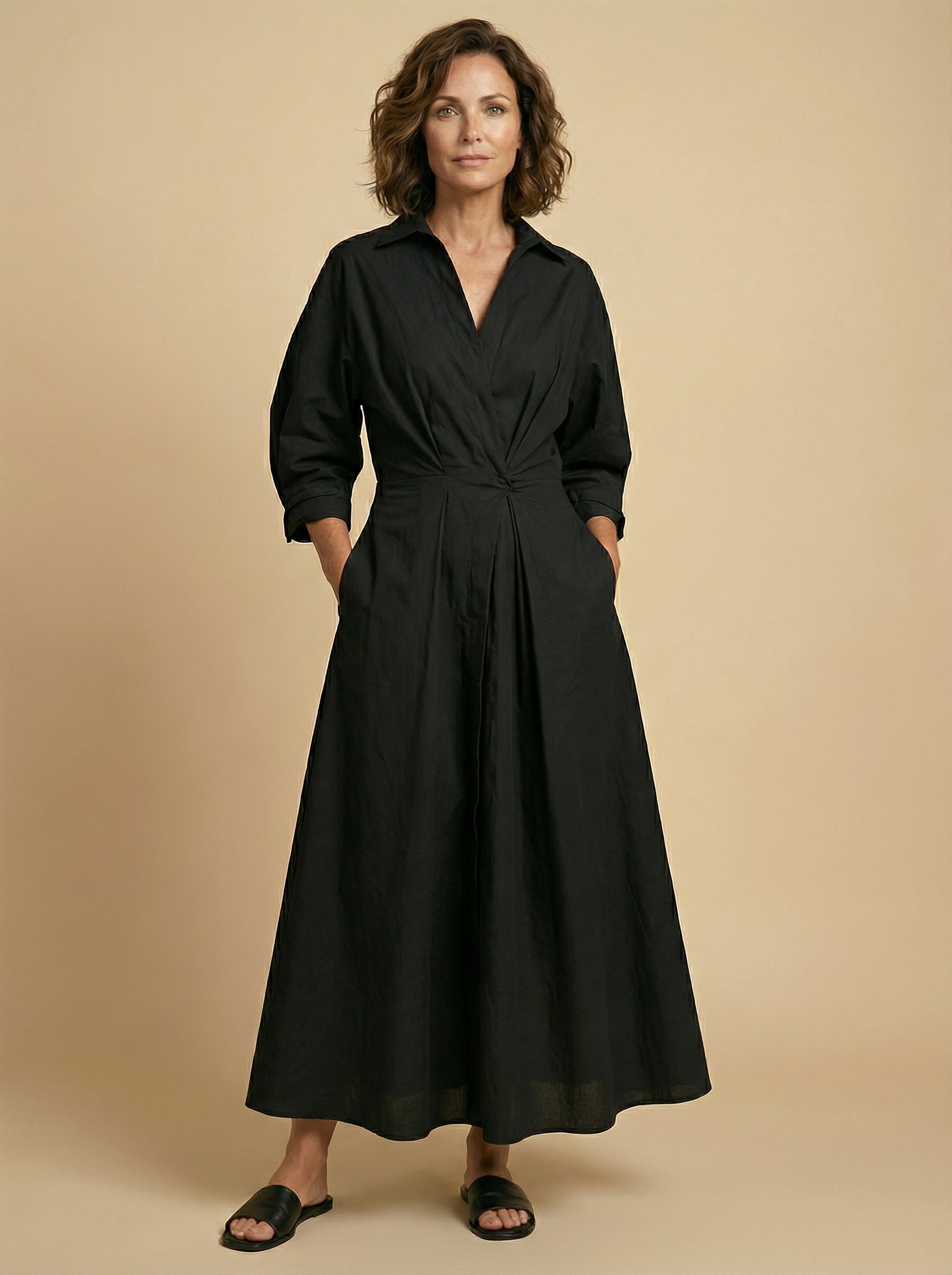 Women’s Tailored Shirt Dress – Flowing Silhouette & Timeless Elegance