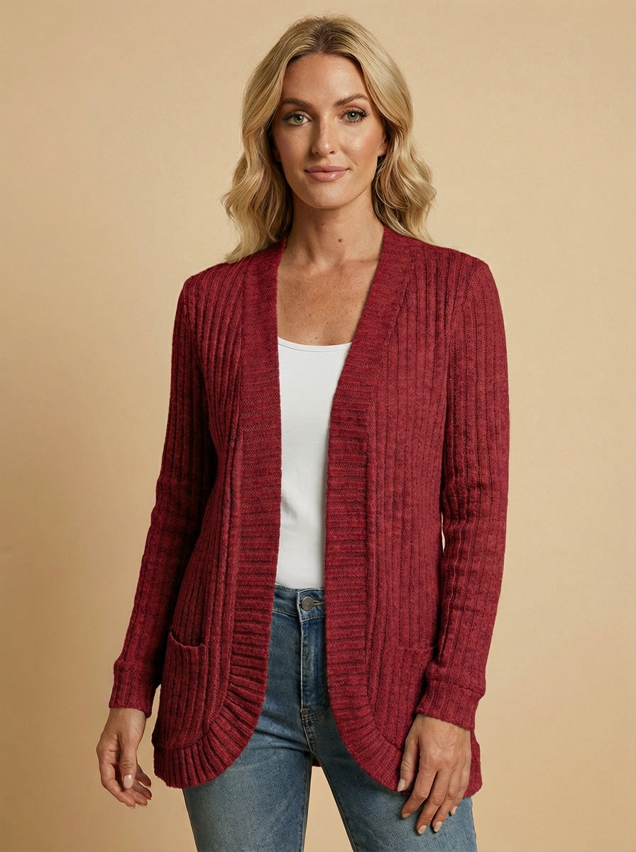 Women’s Ribbed Knit Cardigan – Elegant Everyday Layer & Timeless Comfort