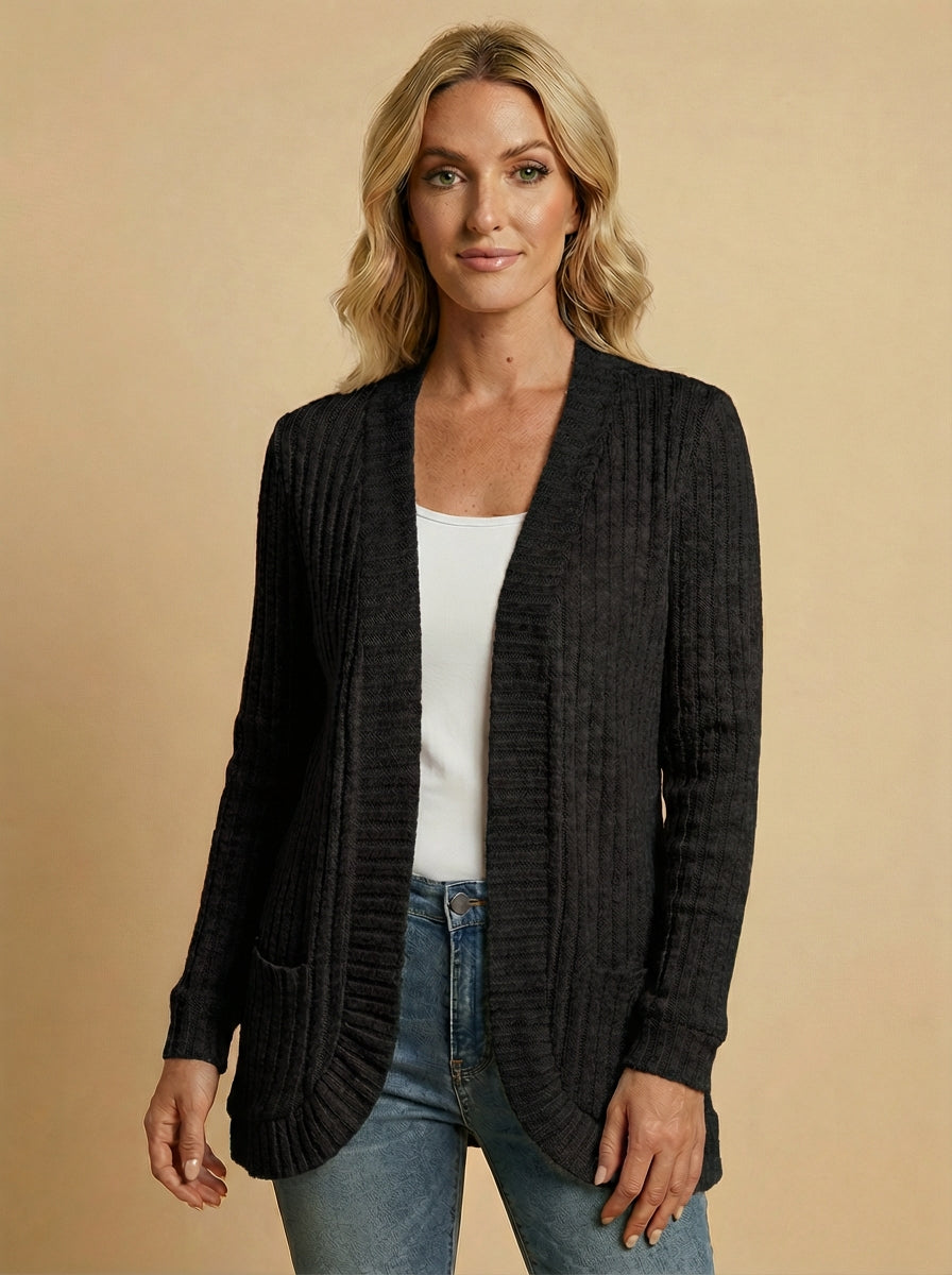 Women’s Ribbed Knit Cardigan – Elegant Everyday Layer & Timeless Comfort