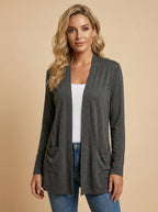 Women’s Modal Open-Front Cardigan – Soft V-Neck & Lightweight