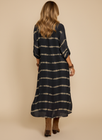 Women’s Boho Striped Maxi Dress – Effortless Flow & Elegance