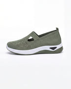 Women’s Casual Knit Slip-On Sneakers – Cutout Design