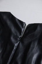 Women’s Black Faux Leather Wrap Mini Dress – Modern City Elegance