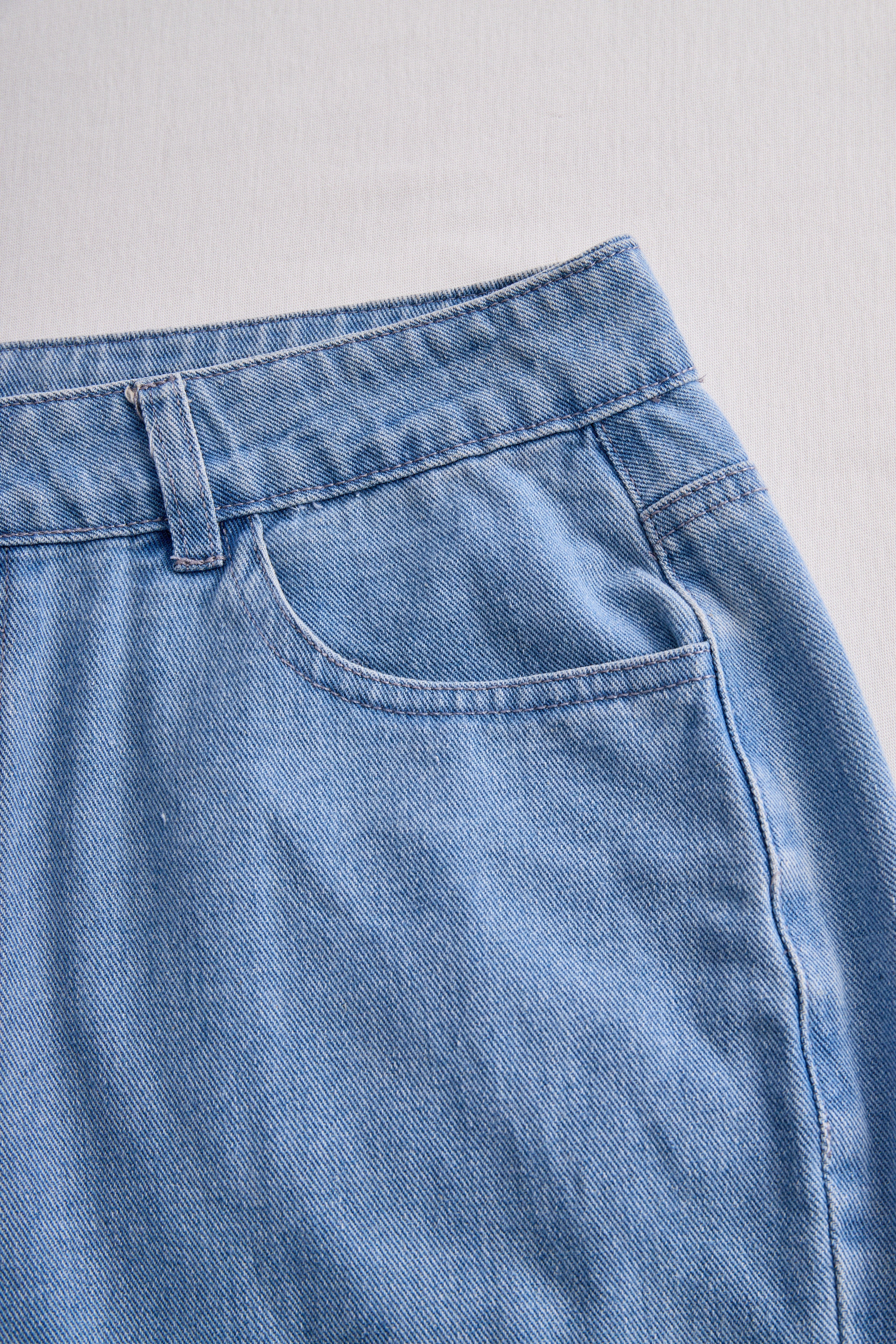 Women’s Denim Two-Piece Set with Asymmetrical Top & Fringed Skirt – Modern Movement & Daytime Style