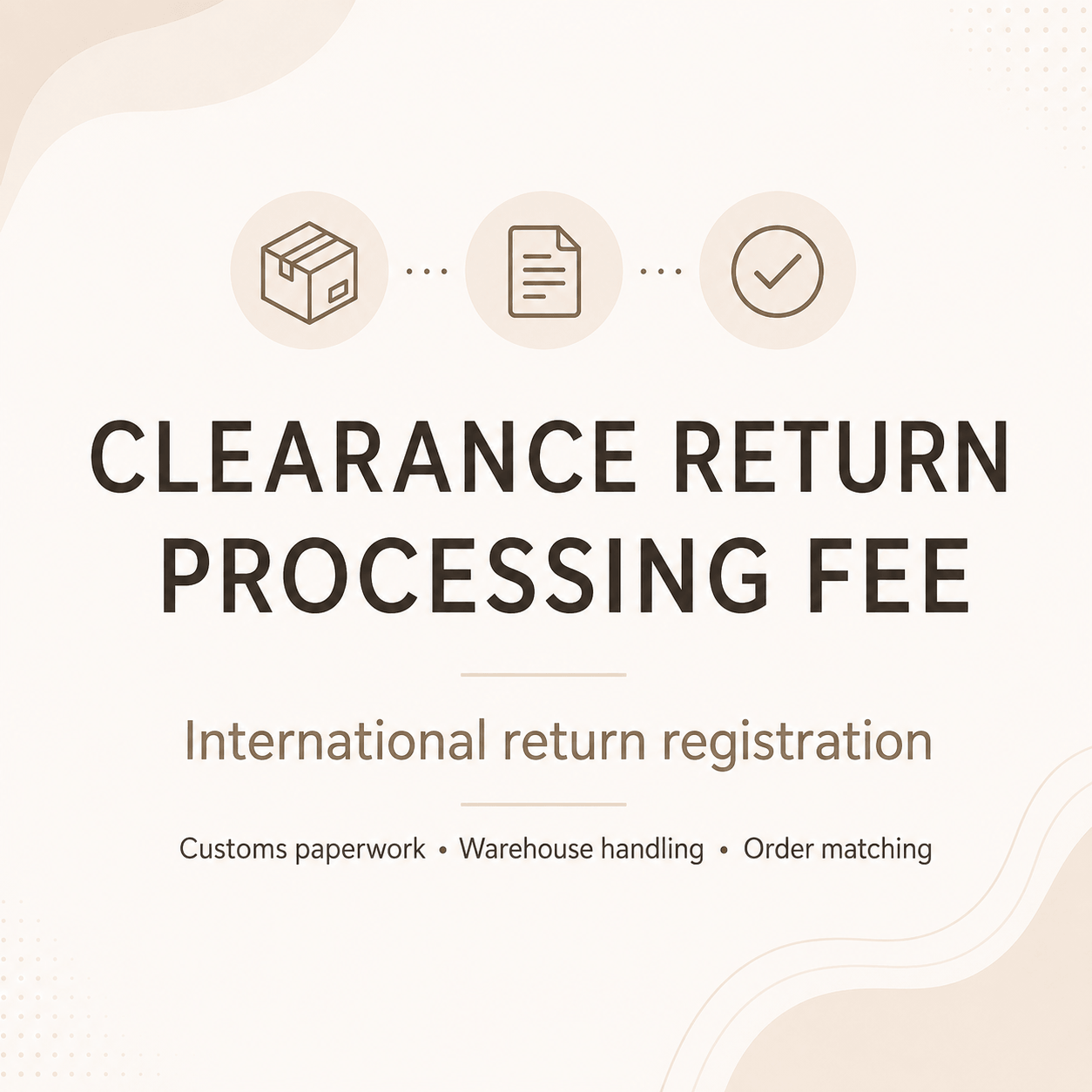 Clearance Return Processing Fee (Multiple Items)