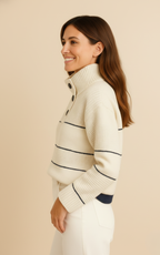 Women’s Button Collar Knit Pullover