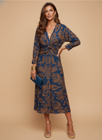 Women’s Dress – Printed Twist-Front Maxi Dress