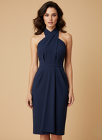 Women’s Halter Mini Dress – Draped Elegance