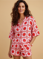 Women’s Geometric Print Shirt & Shorts Set
