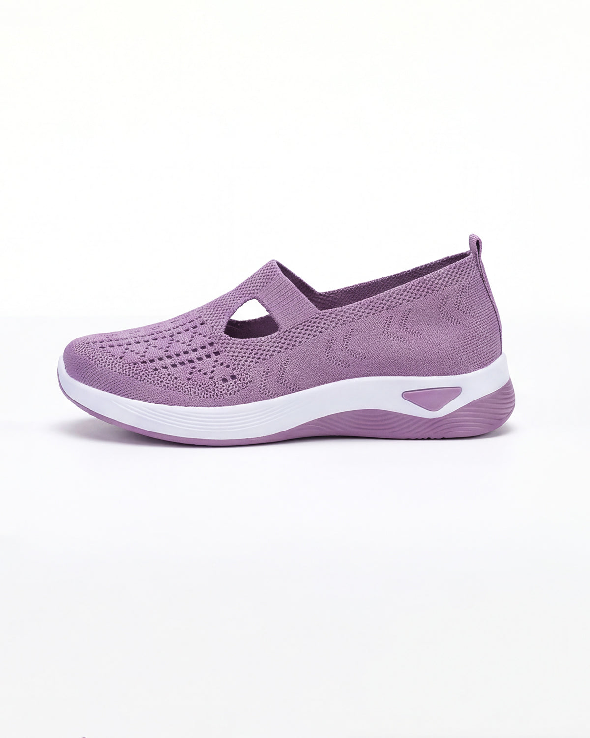 Women’s Casual Knit Slip-On Sneakers – Cutout Design