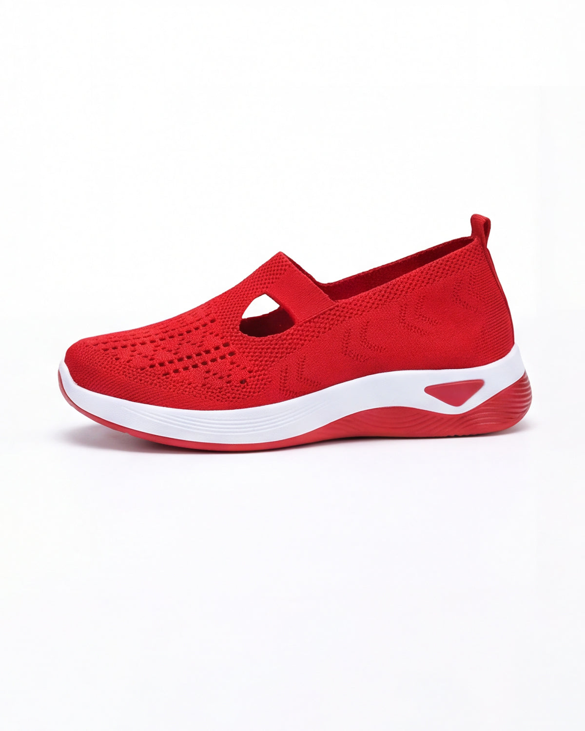 Women’s Casual Knit Slip-On Sneakers – Cutout Design