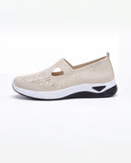 Women’s Casual Knit Slip-On Sneakers – Cutout Design