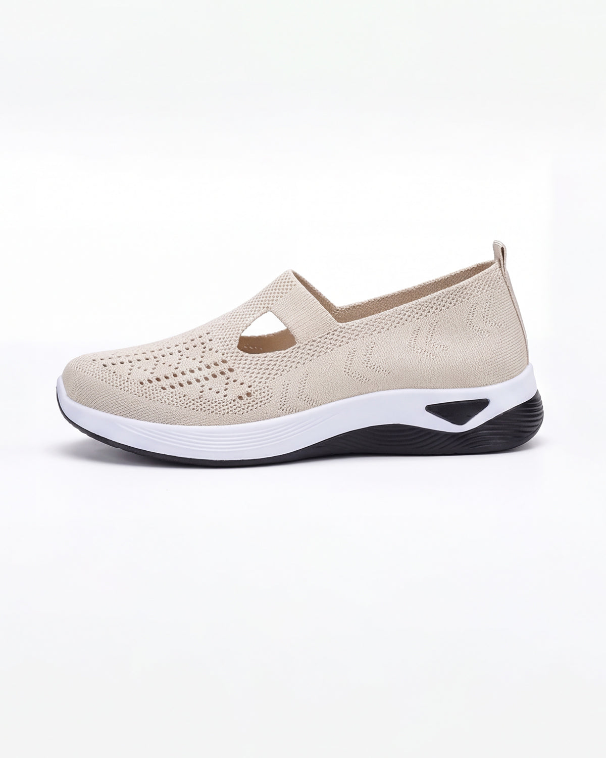 Women’s Casual Knit Slip-On Sneakers – Cutout Design