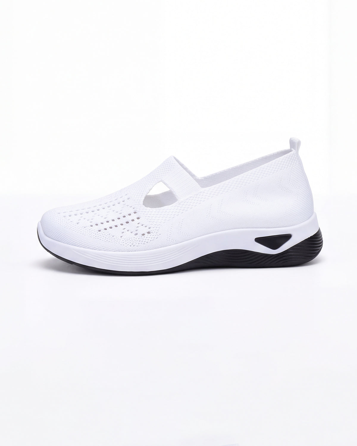 Women’s Casual Knit Slip-On Sneakers – Cutout Design