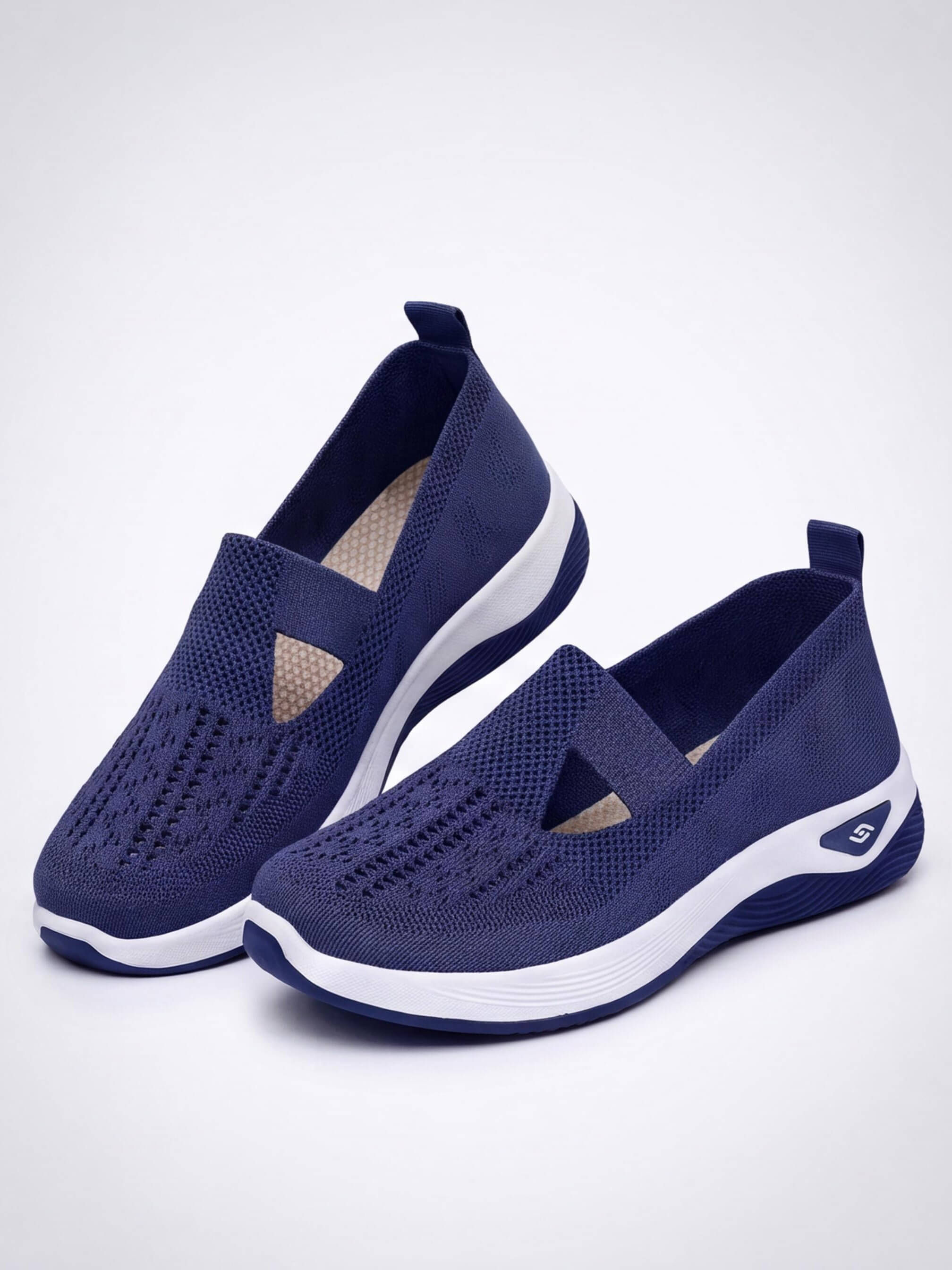 Women’s Casual Knit Slip-On Sneakers – Cutout Design