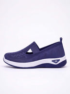 Women’s Casual Knit Slip-On Sneakers – Cutout Design