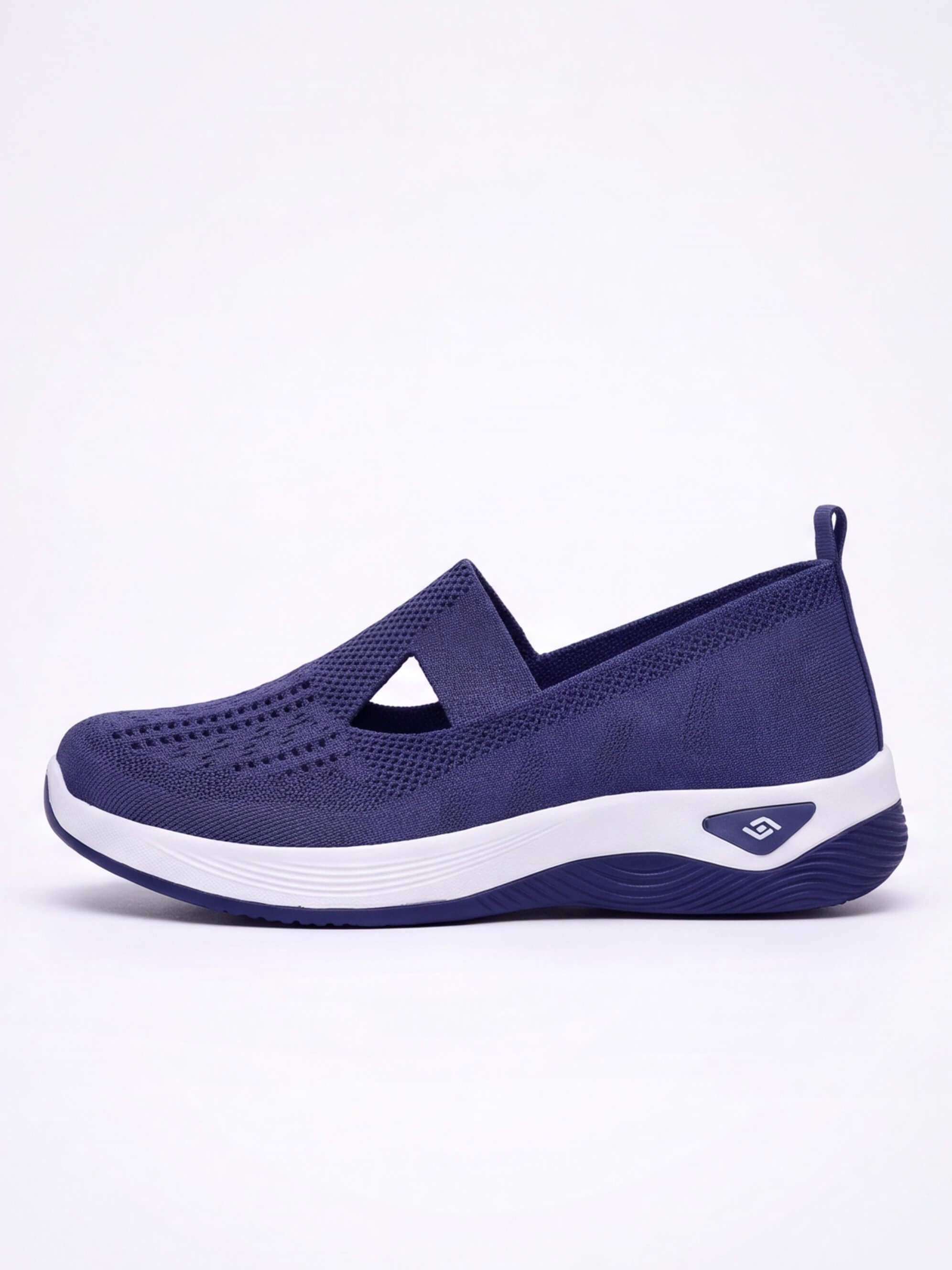 Women’s Casual Knit Slip-On Sneakers – Cutout Design
