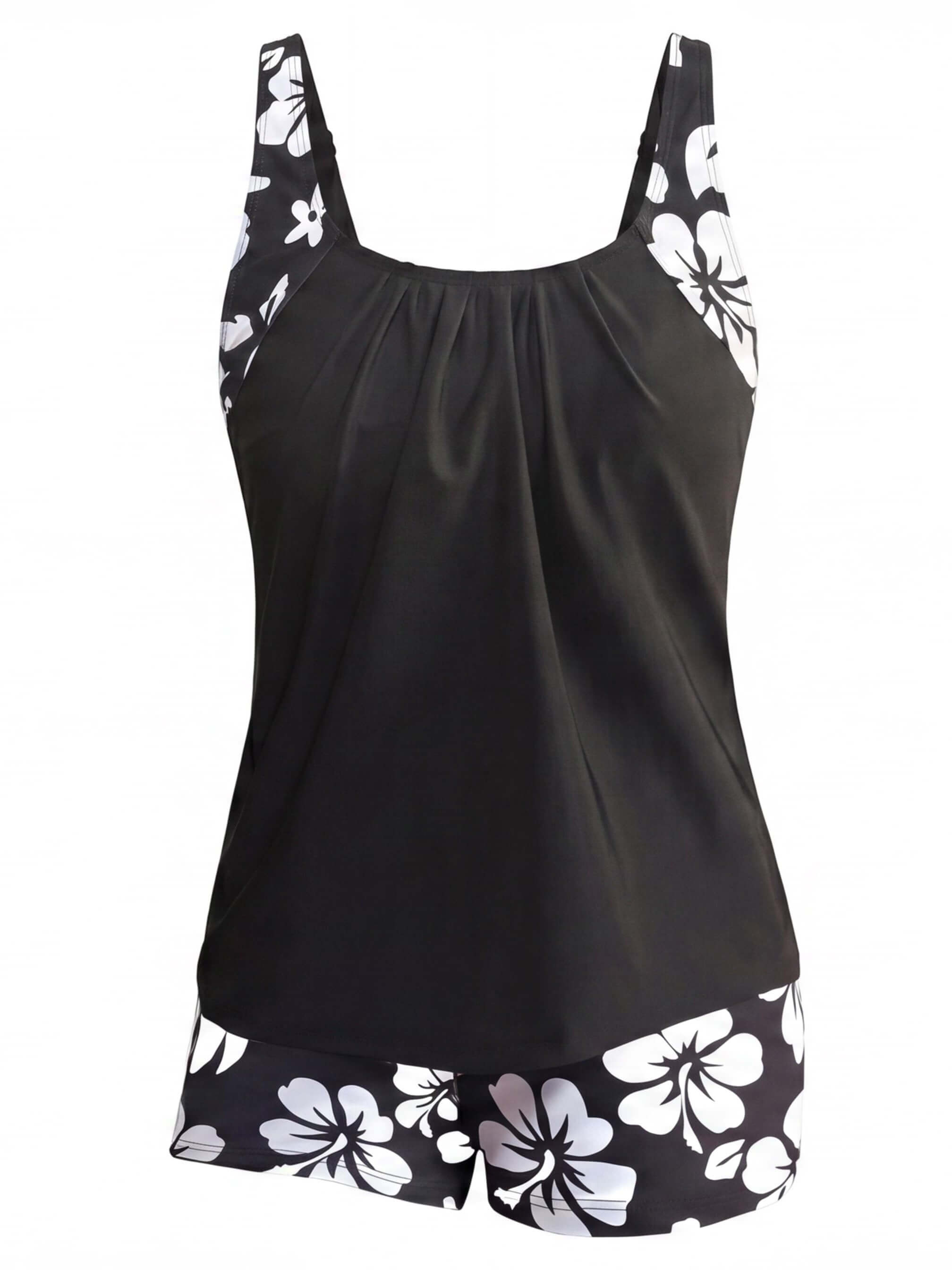 Women’s Floral Tankini Boyshort Bikini Set