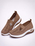 Women’s Casual Knit Slip-On Sneakers – Cutout Design
