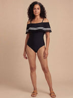 Women’s Off-Shoulder Ruffle With Straps One-Piece Swimsuit