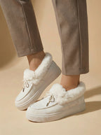 Women’s Wide-Fit Winter Slip-On Shoes – Faux-Fur Trim