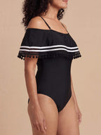 Women’s Off-Shoulder Ruffle With Straps One-Piece Swimsuit