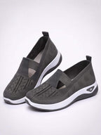 Women’s Casual Knit Slip-On Sneakers – Cutout Design