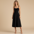 Elegant Floral Corset Midi Dress – Feminine & Flattering