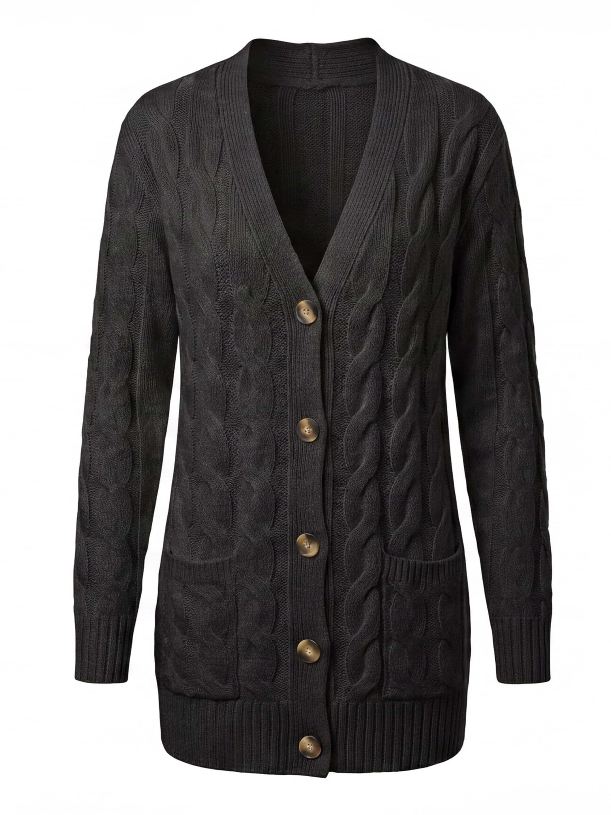 Women’s Elegant Textured Knit Cardigan – Soft V-Neck & Relaxed Spring Comfort
