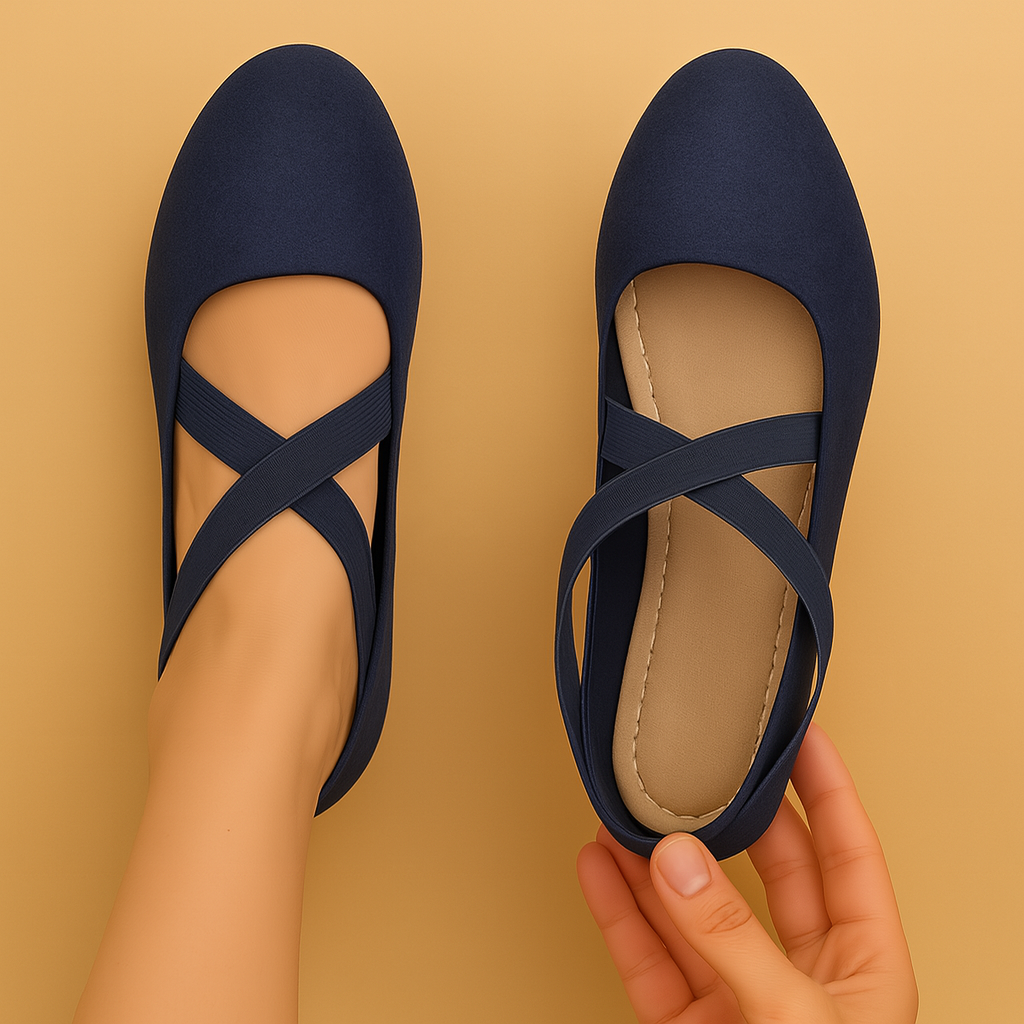 Women’s Shoes – Comfortable Wedge Heels with Cross-Strap Design