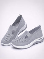 Women’s Casual Knit Slip-On Sneakers – Cutout Design