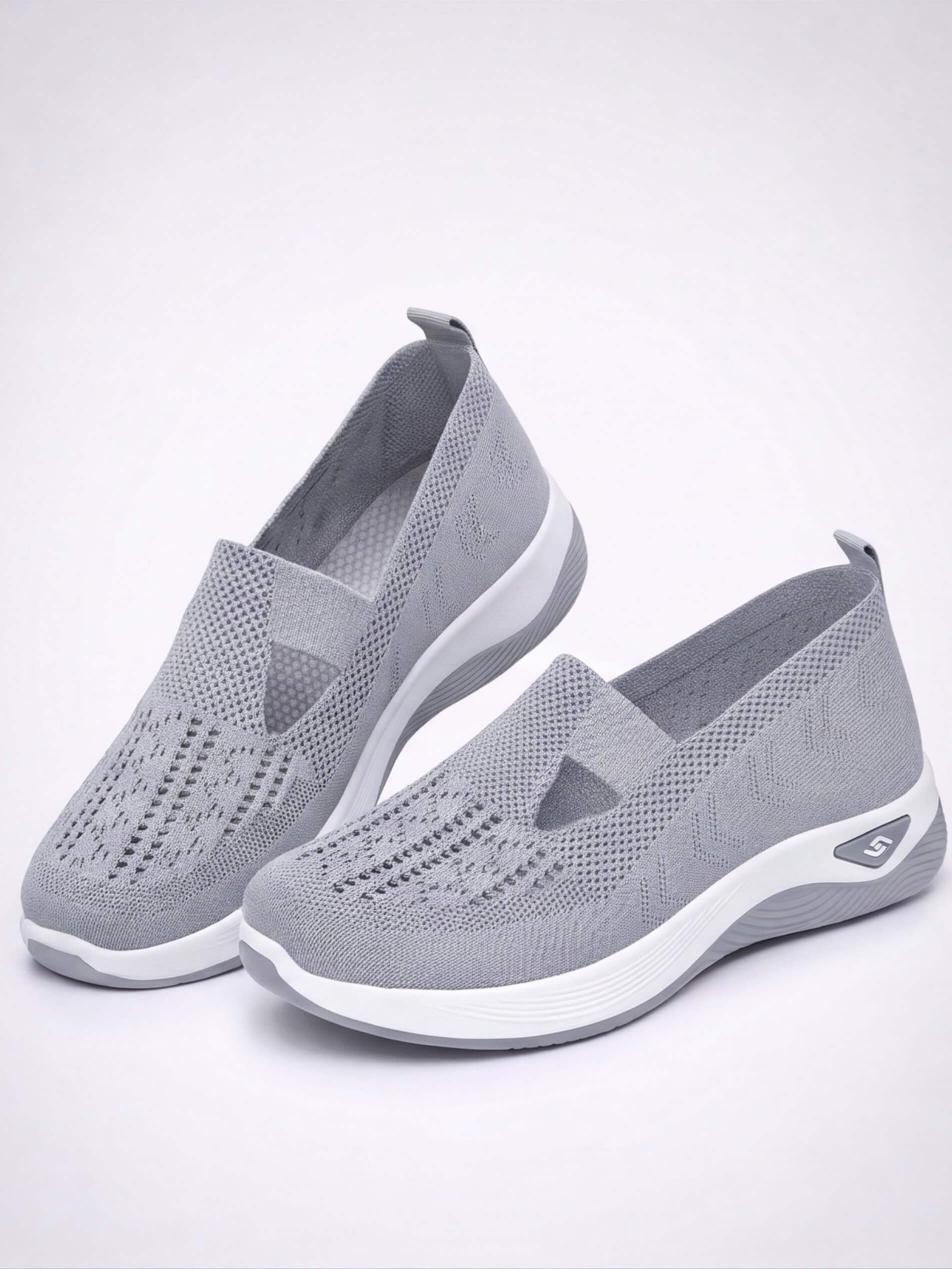 Women’s Casual Knit Slip-On Sneakers – Cutout Design