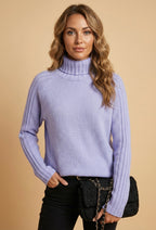 Women’s High-Neck Knit Sweater – Soft Texture & Elegant Everyday Fit