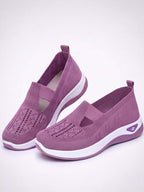 Women’s Casual Knit Slip-On Sneakers – Cutout Design