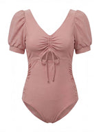 Women’s Puff Sleeve Cut-Out One-Piece Swimsuit