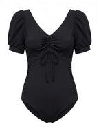 Women’s Puff Sleeve Cut-Out One-Piece Swimsuit