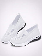 Women’s Casual Knit Slip-On Sneakers – Cutout Design