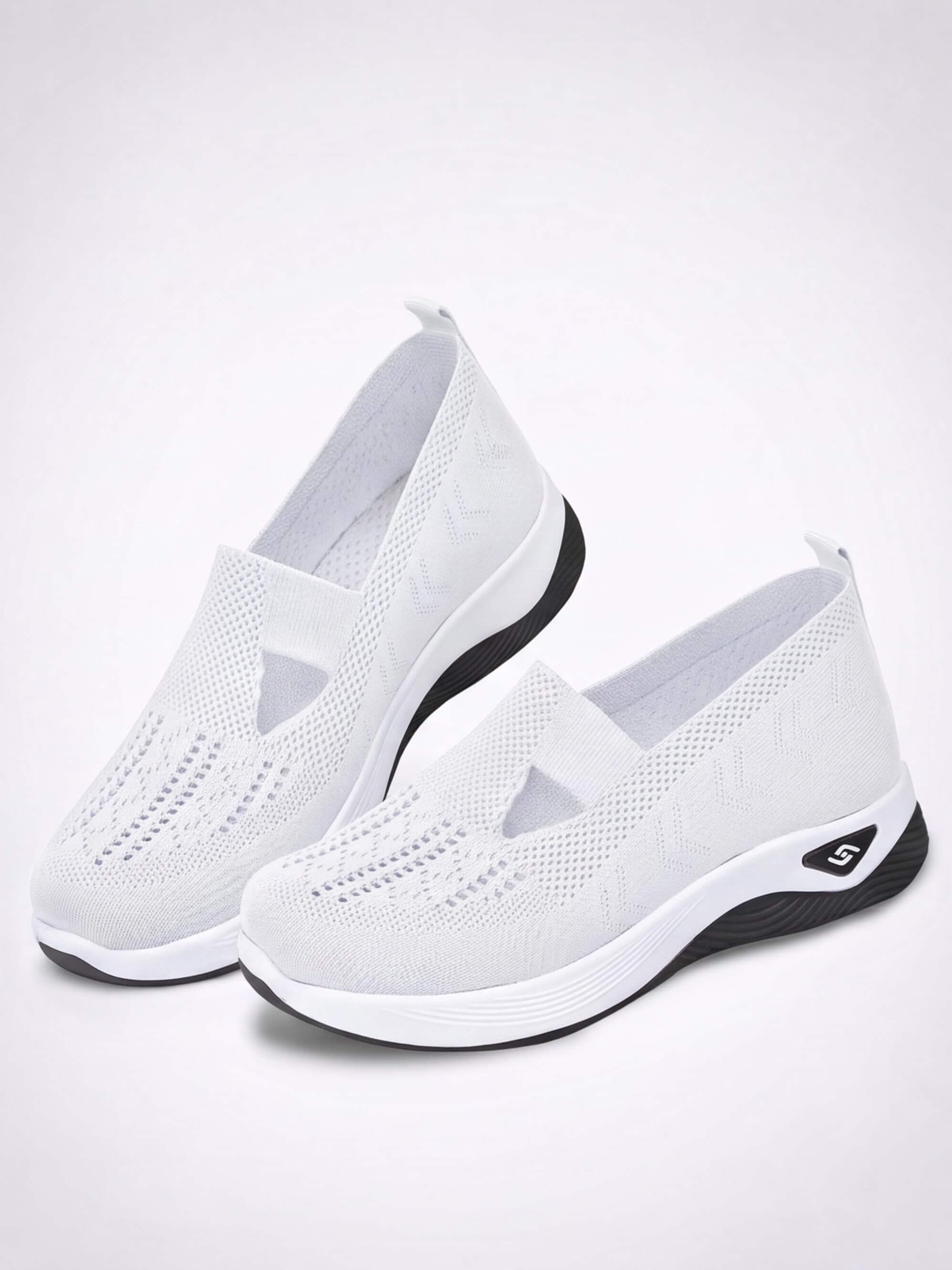 Women’s Casual Knit Slip-On Sneakers – Cutout Design