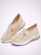 Women’s Casual Knit Slip-On Sneakers – Cutout Design