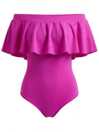 Women’s Off-Shoulder Rumple One-Piece Swimsuit