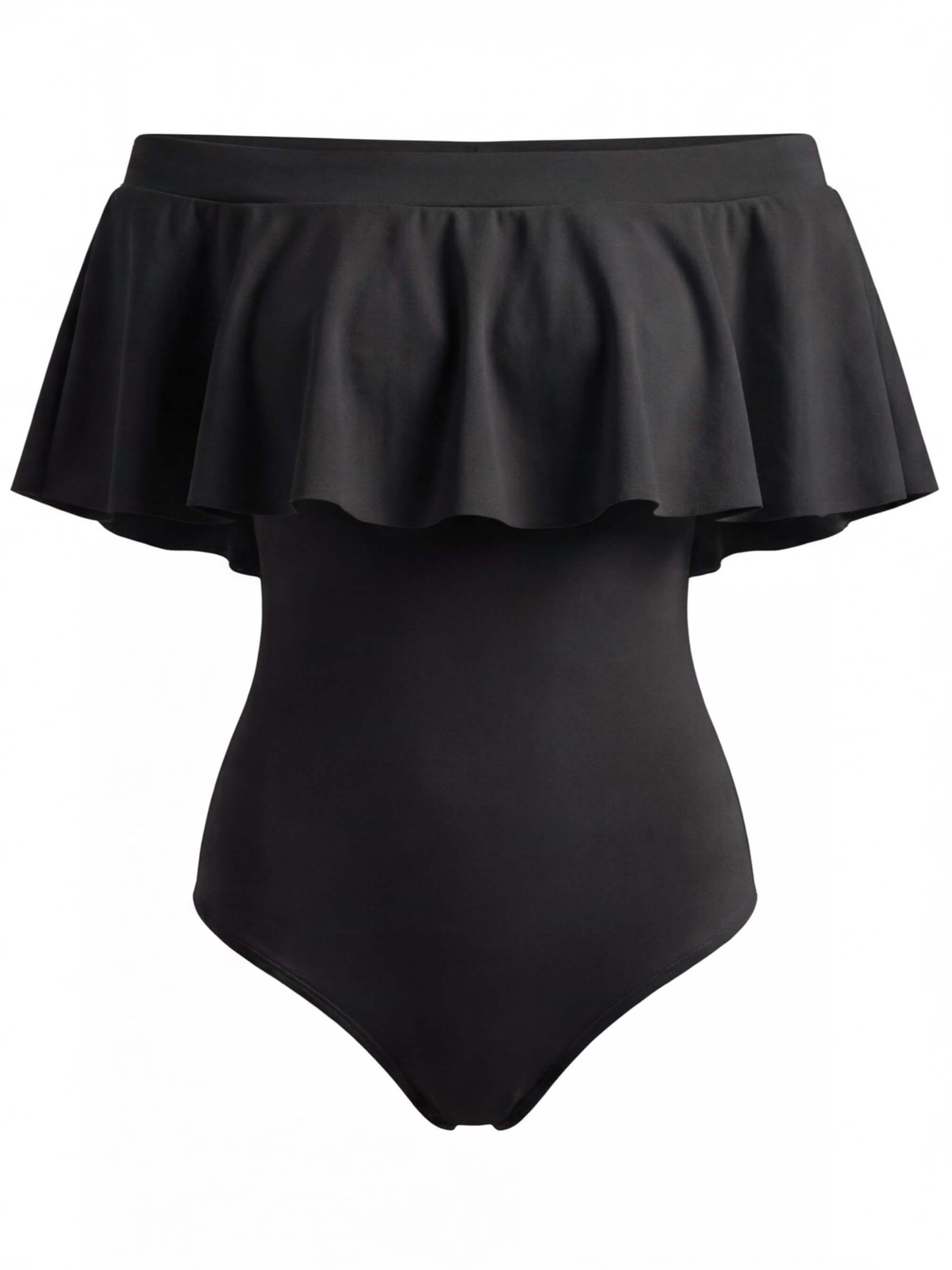 Women’s Off-Shoulder Rumple One-Piece Swimsuit