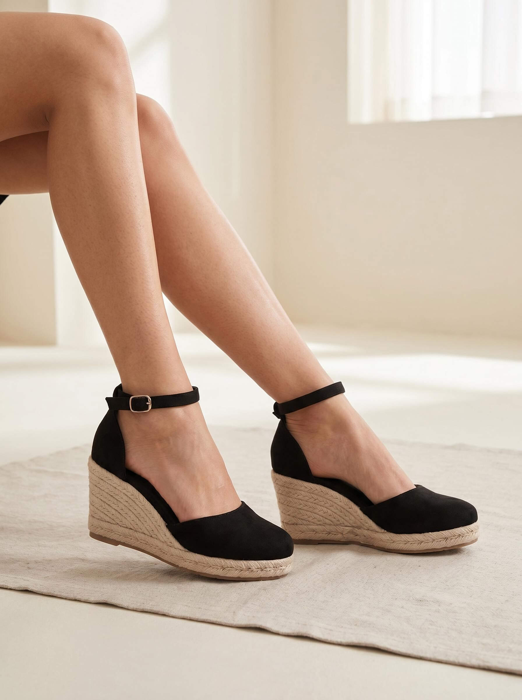 Women’s Wedge Pumps Espadrille- Ankle-Strap