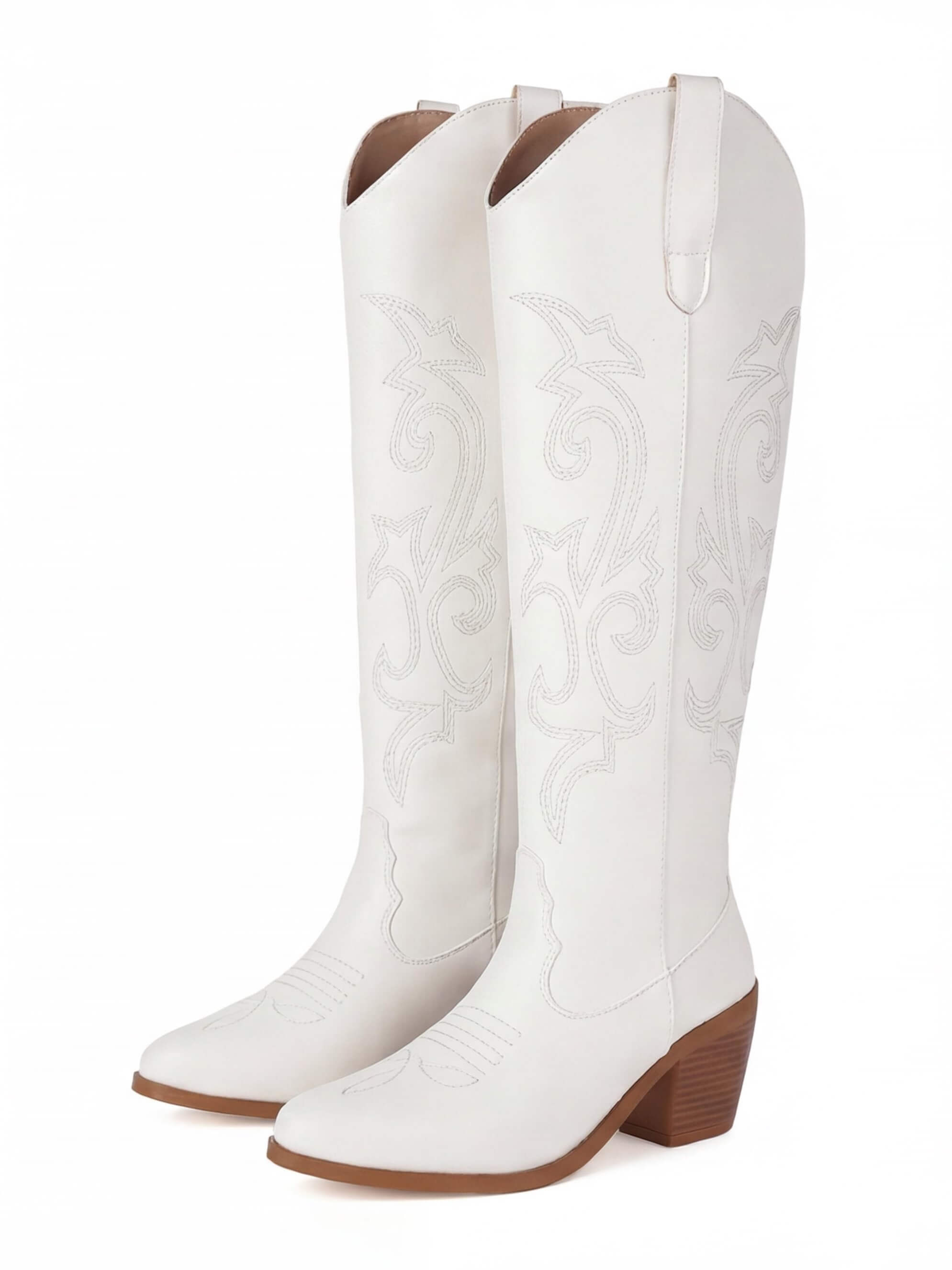 Women’s Knee-High Heeled Boots- Western Stitch